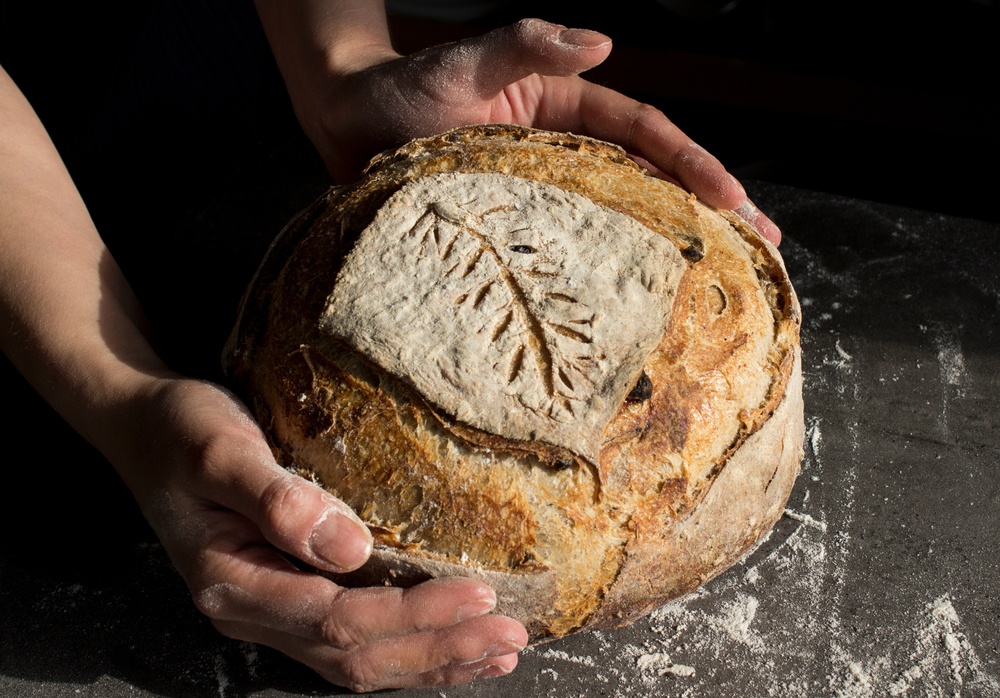 freshly baked homemade sourdough bread