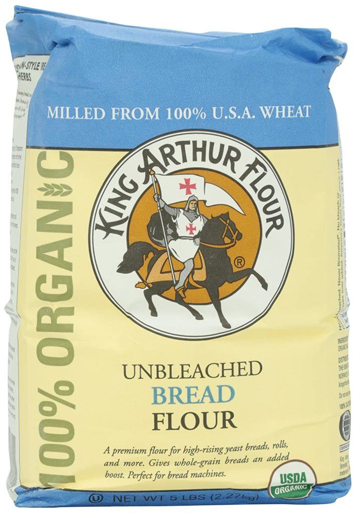 king arthur unbleached bread flour isolated on white background