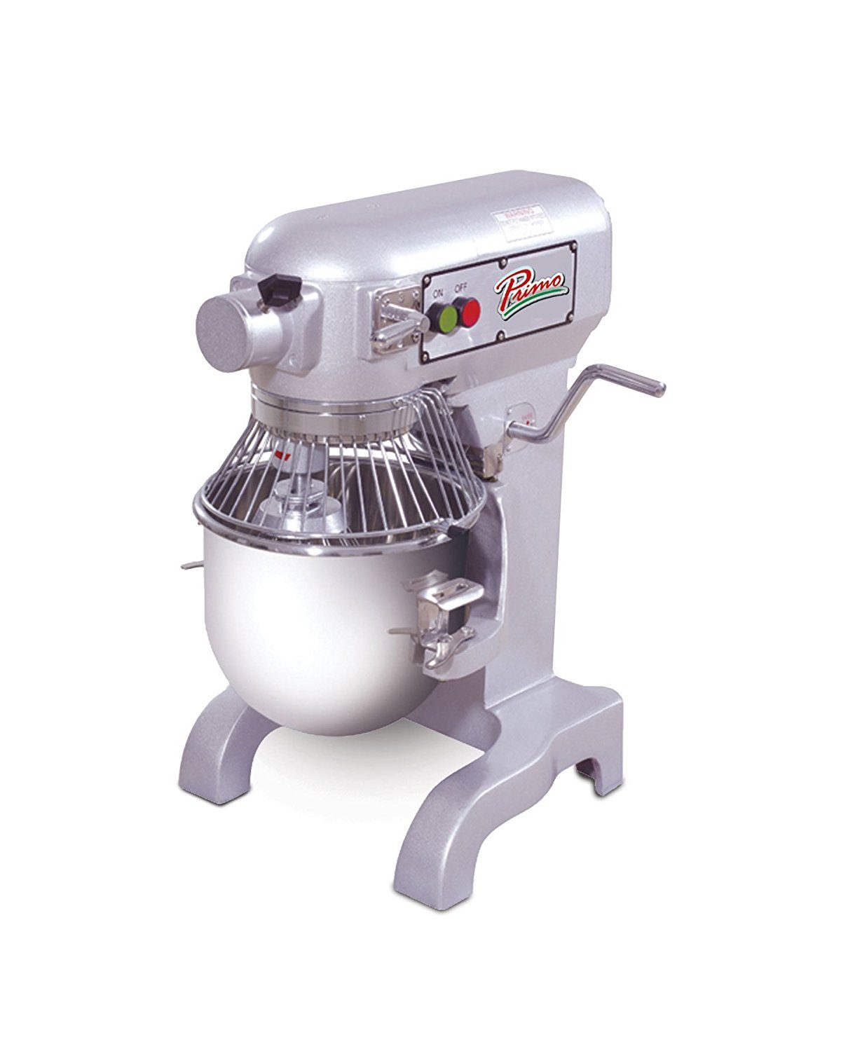 primo pm 10 stainless steel mixer, 10 quart capacity isolated on white background