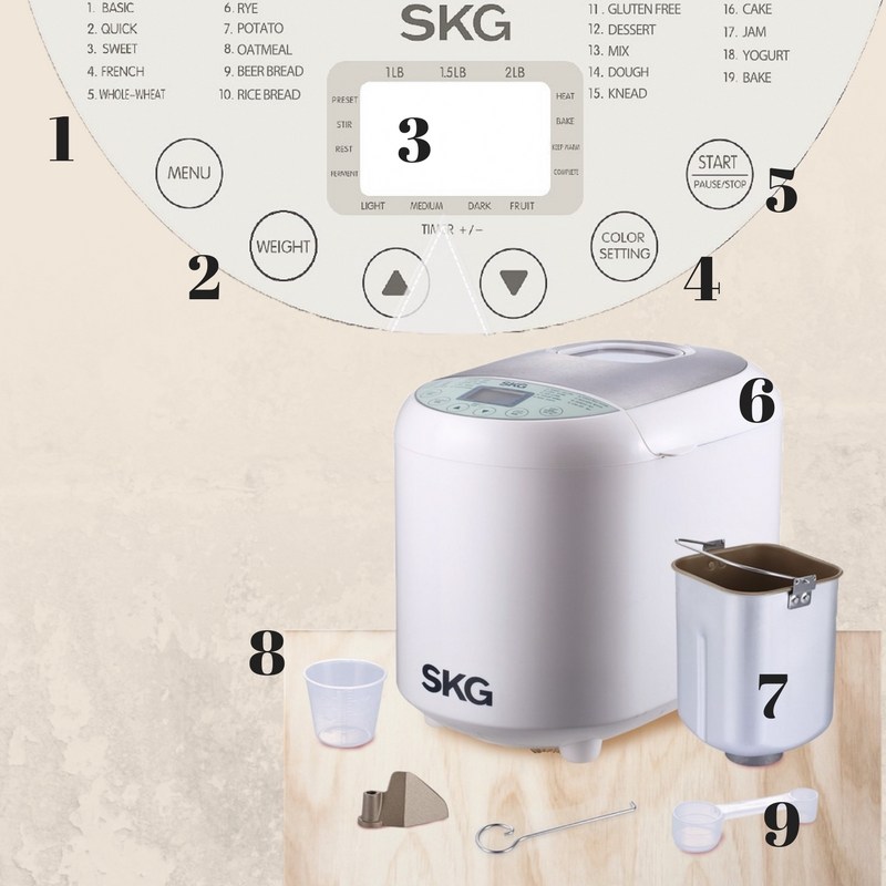 skg automatic bread machine 2lb