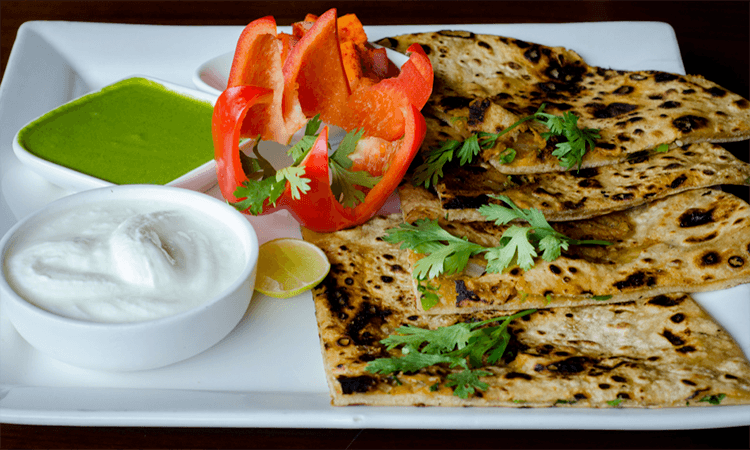 Delicious stuffed Indian flatbread